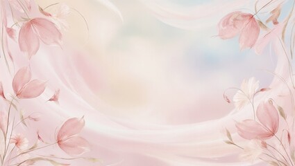 Fototapeta premium Dreamy pastel floral background with soft pink and cream flowers