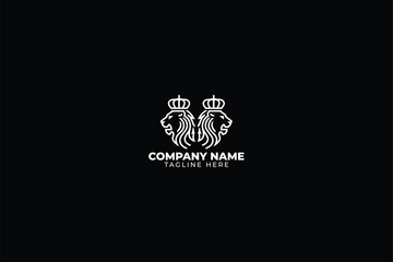 Lion King crown logo design , lion logo, king logo, gold logo, vector logo