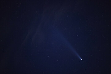 comet C/2023 A3 Tsuchinshan Atlas on the starry nightsky