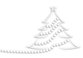 Árbol de navidad blanco con guirnaldas y estrella