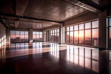Fototapeta premium Spacious Empty Room with White Walls - Modern 3D Render for Interior Design Inspiration