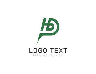 H P logo template isolated brand identity icon abstract vector graphic