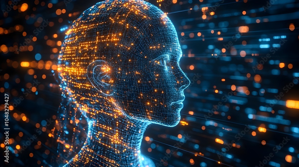 Fototapete controlling humans with ai:navigating the complexities of a neural network-integrated society throug