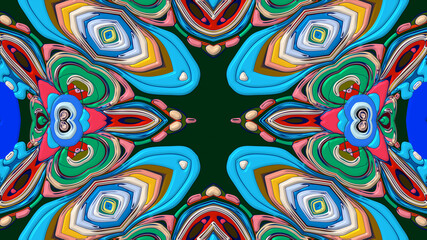 Colorful symmetrical abstract kaleidoscope background pattern for summer 