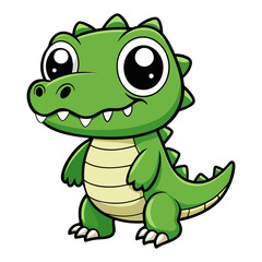 Cute Cartoon-Style Crocodile with a Smile