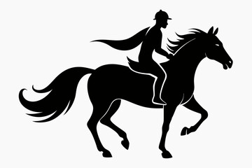 horse and rider  silhouette vector