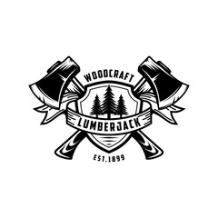 Lumberjack Vintage Logo Template. Vector illustration