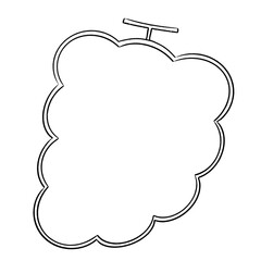 白黒　シンプルなぶどうのフレーム