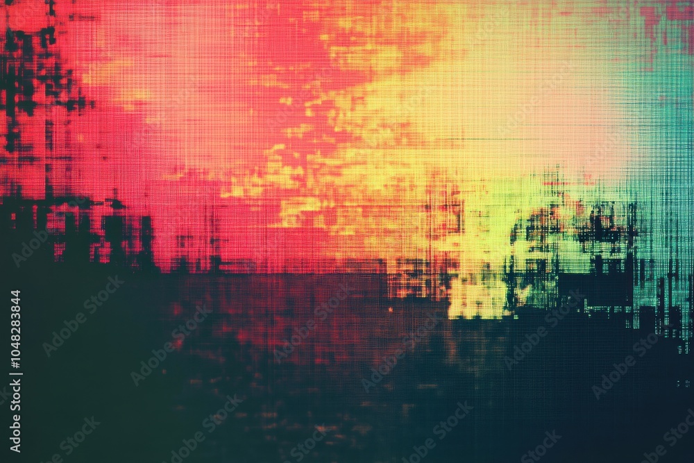 Poster amazing background showcasing retro cctv or vhs pixelated noise style. blurred gradient textured ban