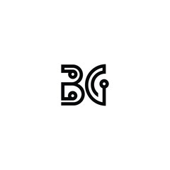 BG monogram logo design letter text name symbol monochrome logotype alphabet character simple logo