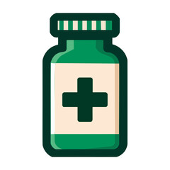 Green Medicine Bottle Icon