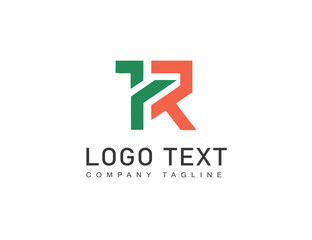 Letter k r front view theme logo template