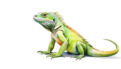 Fototapeta premium iguana watercolor rendering white backdrop artistic portrayal nature wonder
