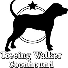 Treeing Walker Coonhound dog silhouette,  dog, dog breeds, logo, vector, silhouette, logo design, animal, illustration, icon, sign, design, black,  symbol, pet
