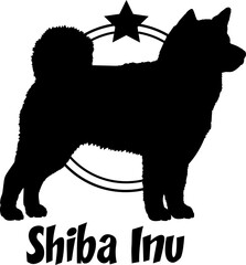 Shiba Inu dog silhouette,  dog, dog breeds, logo, vector, silhouette, logo design, animal, illustration, icon, sign, design, black,  symbol, pet