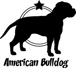 American Bulldog. dog silhouette,  dog, dog breeds, logo, vector, silhouette, logo design, animal, illustration, icon, sign, design, black,  symbol, pet