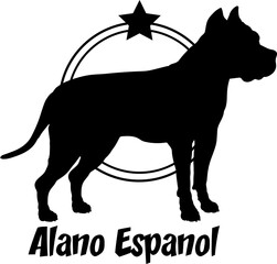 Alano Espanol. dog silhouette,  dog, dog breeds, logo, vector, silhouette, logo design, animal, illustration, icon, sign, design, black,  symbol, pet