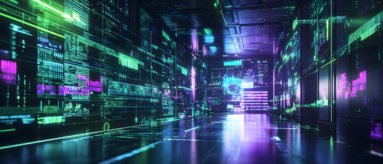 Futuristic Business & Stock Investment Visuals: High-Tech, Neon-Lit Financial Concepts with Modern Urban Backdrops