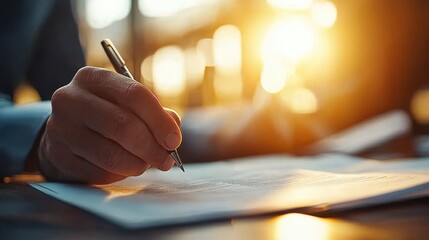 A lawyer presenting a signed document to a client, representing a promise of legal support and guidance