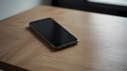 Smartphone With Black Screen on Table	