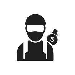 Robber icon on white background