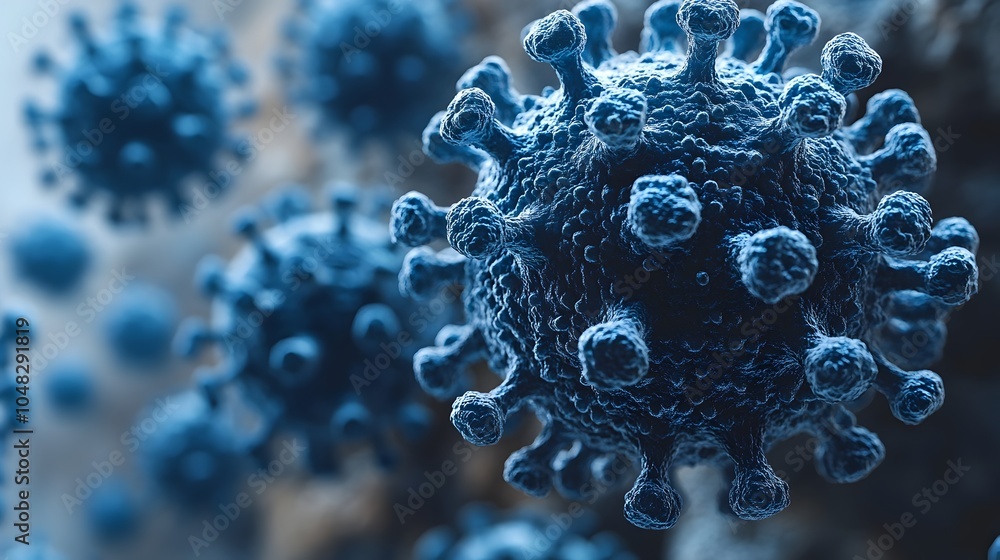 Poster highly detailed and 3d rendering of the molecular structure of the coronavirus sars-cov-2,the virus 
