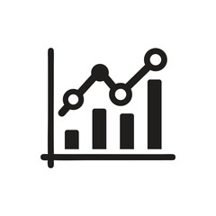Business graph icon on white background