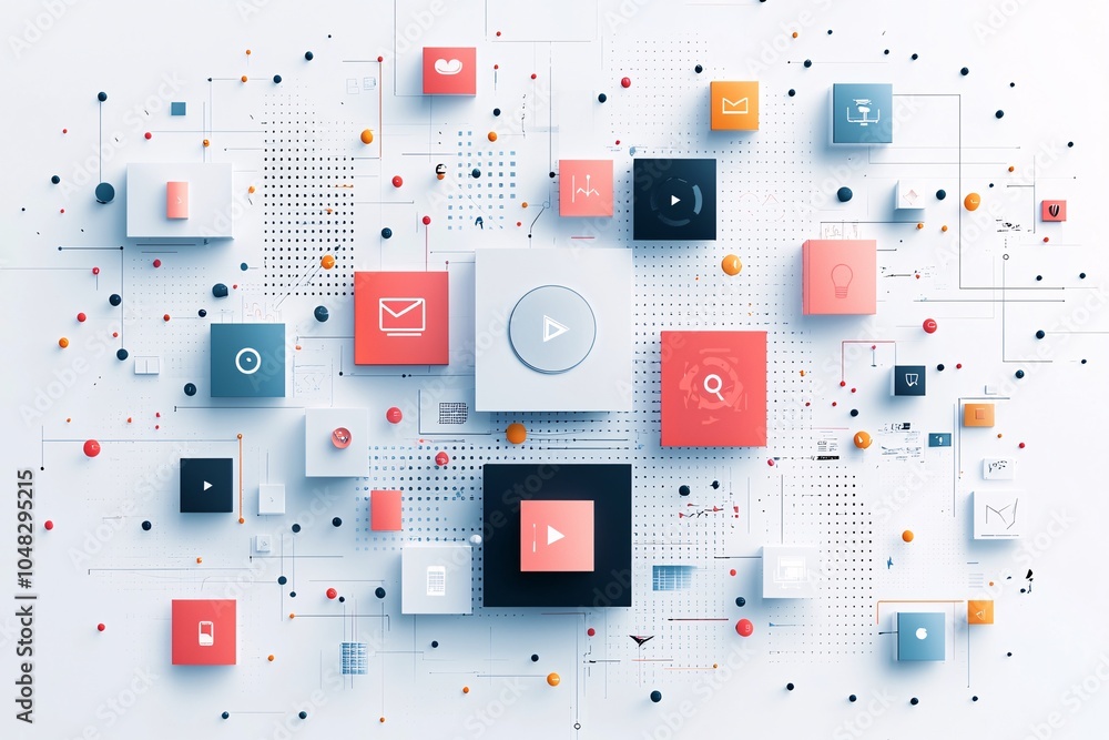 Poster animated svg icons being created on a digital canvas, web animation design, dynamic web content.