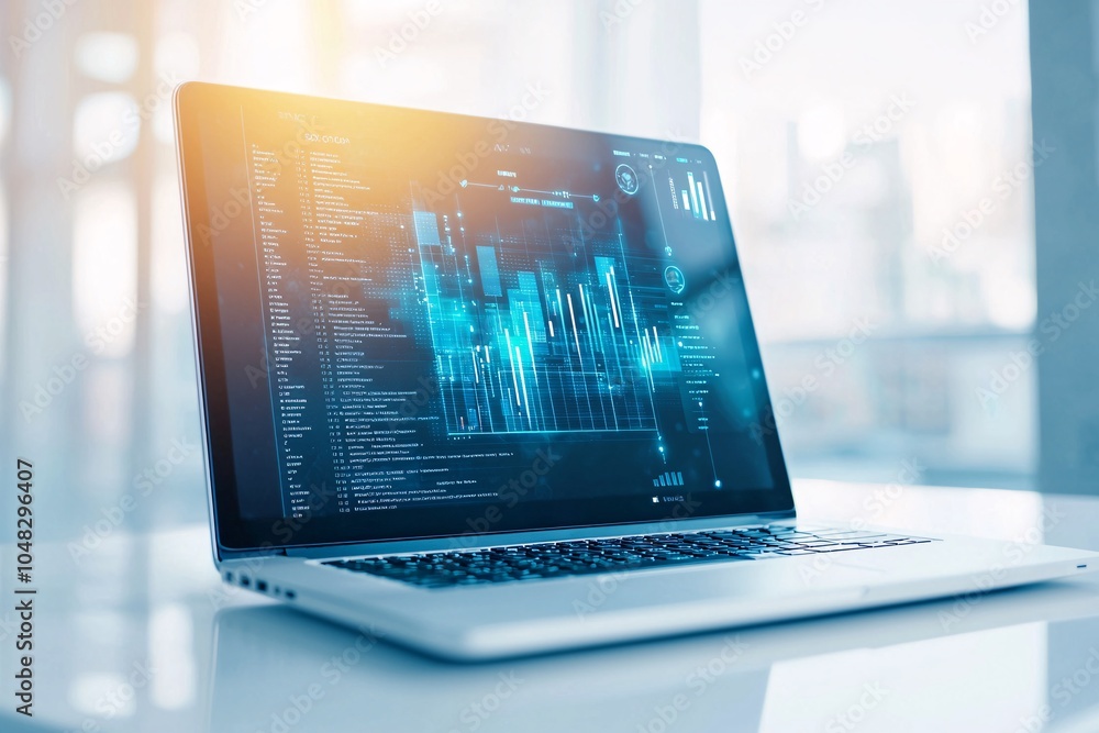 Poster laptop displaying a content management system (cms) interface, website backend design, seamless cont