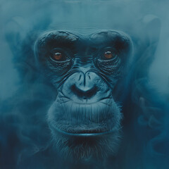 Monkey in the Mist - Art poster - Climate change