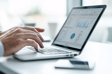 User accessing a website s backend with a dashboard full of analytics, data-driven web management, user engagement metrics.
