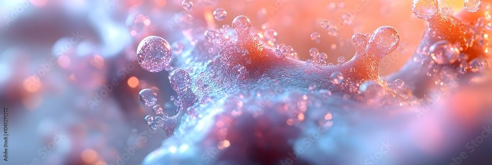 Poster Mesmerizing Frozen Bubbles Reflecting Light and Color in an Ethereal Dance,Capturing the Fleeting Beauty of Transient Moments in Nature.