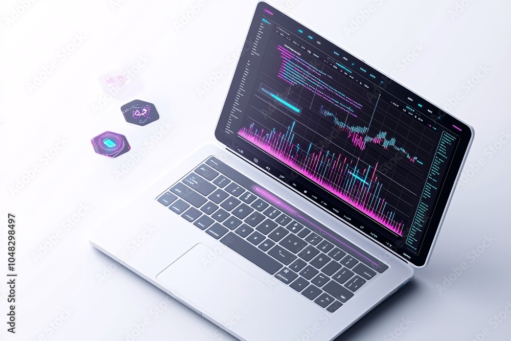 Poster animated dashboard with real-time website traffic analytics, live data visualization, web performanc