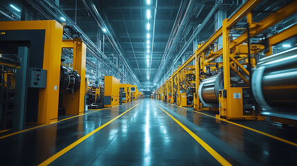 High-speed printing machinery with automated controls printing colorful designs in a modern press room