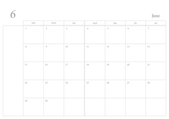 Calendar PNG, 6, June, 2025