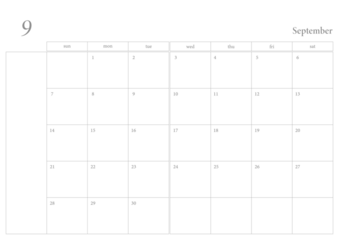 Calendar PNG, 9, September, 2025