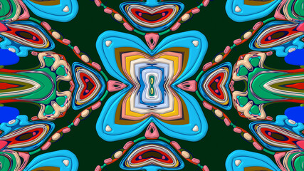 Colorful symmetrical abstract kaleidoscope background pattern for summer 