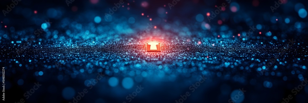 Poster secure communication industry shielded by advanced cybersecurity measures protecting digital data an