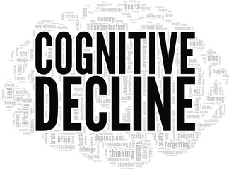Obraz premium Cognitive Decline word cloud conceptual design isolated on white background.