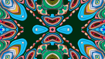 Colorful symmetrical abstract kaleidoscope background pattern for summer 