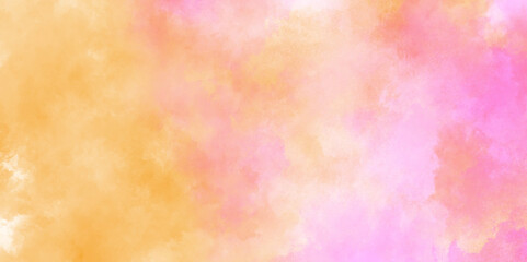 abstract brush color orange watercolor background on paper, Small orange  or pink watercolor stain on a transparent background,  Grunge watercolour illustration.