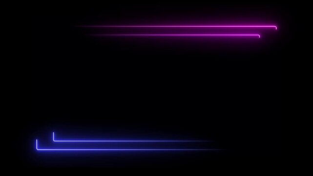 Bright neon effect rectangle frame Loop background. Animation of glowing neon rectangles abstract background.