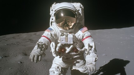 Astronaut Spacewalking with Earth in View Against Starry Sky - Ultra-Detailed Space Exploration Image