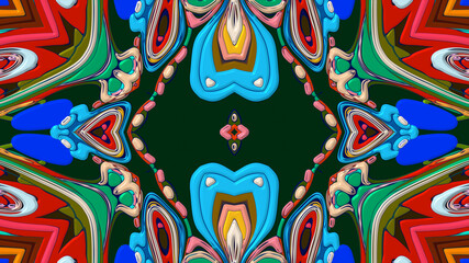 Colorful symmetrical abstract kaleidoscope background pattern for summer 