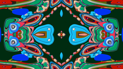 Colorful symmetrical abstract kaleidoscope background pattern for summer 
