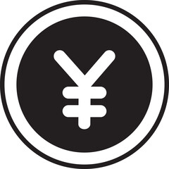 Obraz premium Japanese yen icon vector black