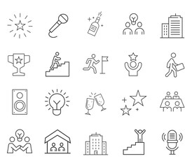 Event Business web icons in line style. business, coaching, gift, vector. Vector illustration vector