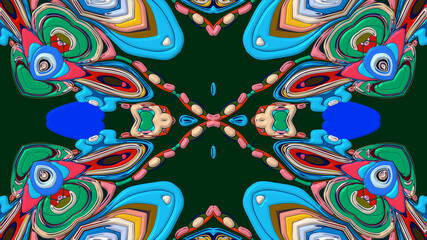 Obraz premium Colorful symmetrical abstract kaleidoscope background pattern for summer 