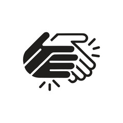 Hands clapping icon on white background