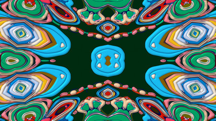 Colorful symmetrical abstract kaleidoscope background pattern for summer 